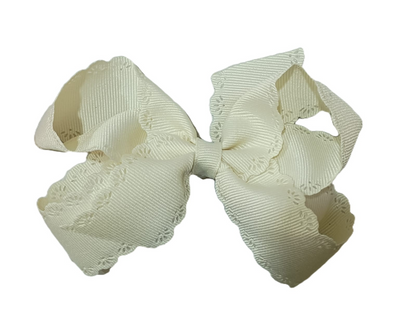 Med Eyelet Embossed Gg Bow Antique White
