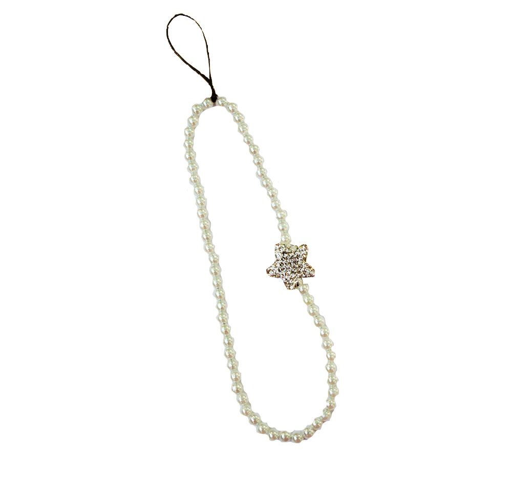 Phone Bracelet Charms Pearl W/Stars