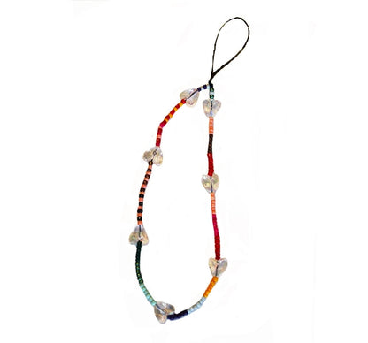 Phone Bracelet Charms Multi Hearts White