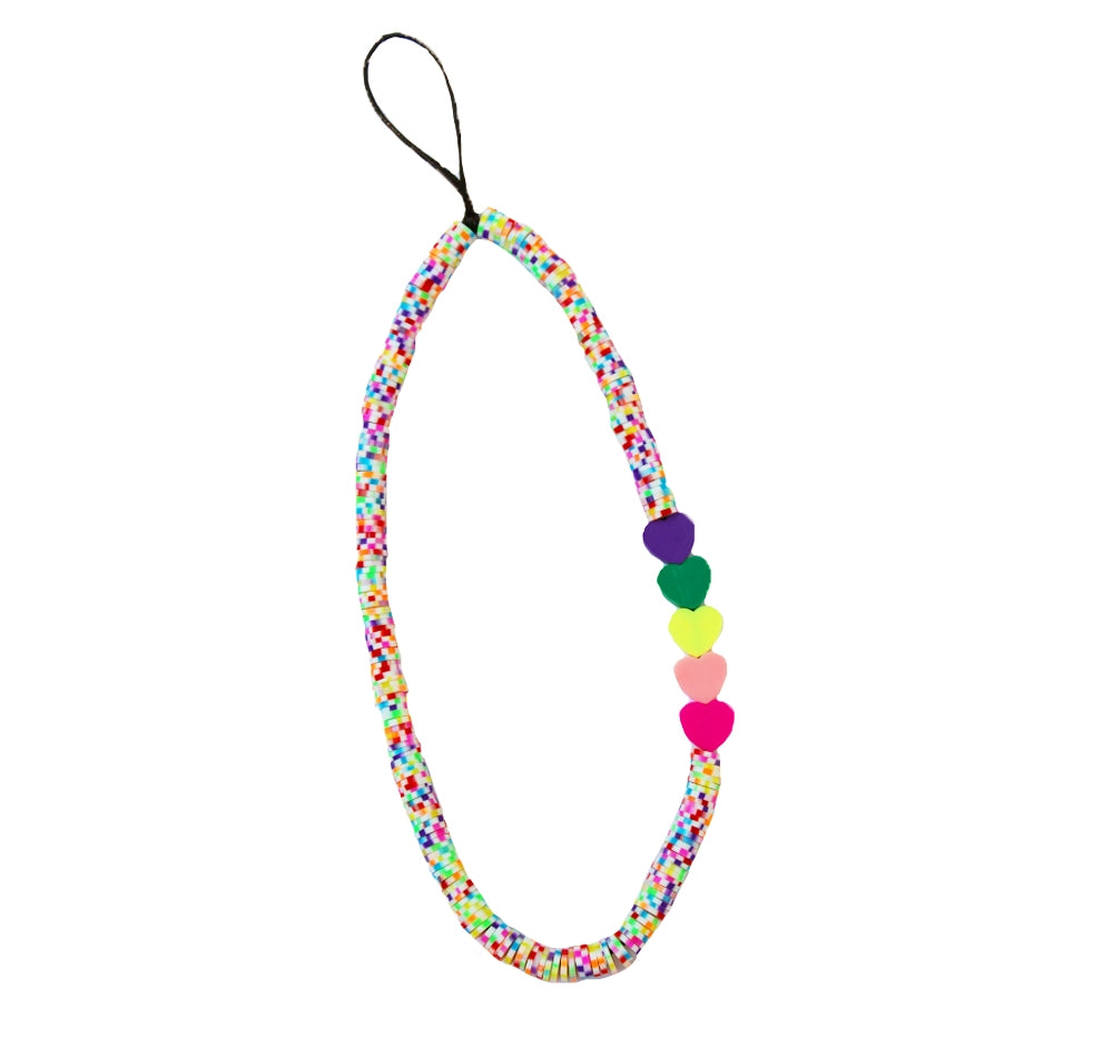 Phone Bracelet Charms Pixels W/Hearts