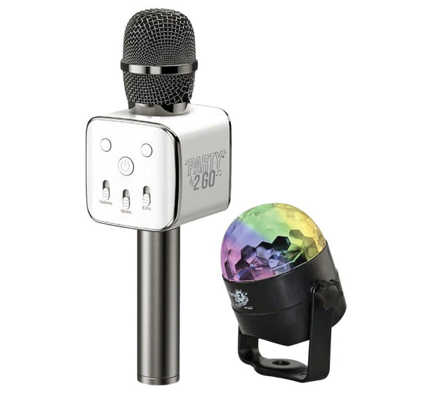 Party 2 Go Mic And Disco Ball Combo Black