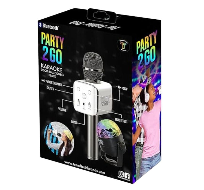 Party 2 Go Mic And Disco Ball Combo Black