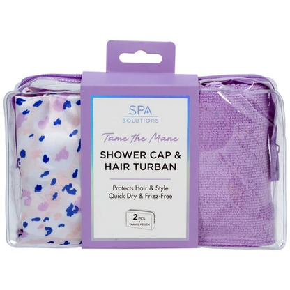 Shower Cap Hair Turban Pink Hue Leopard