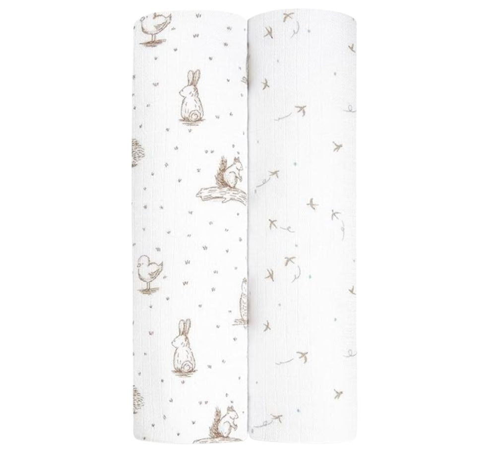 Silky Soft Swaddles Blankets Healing Nature 2-Pack