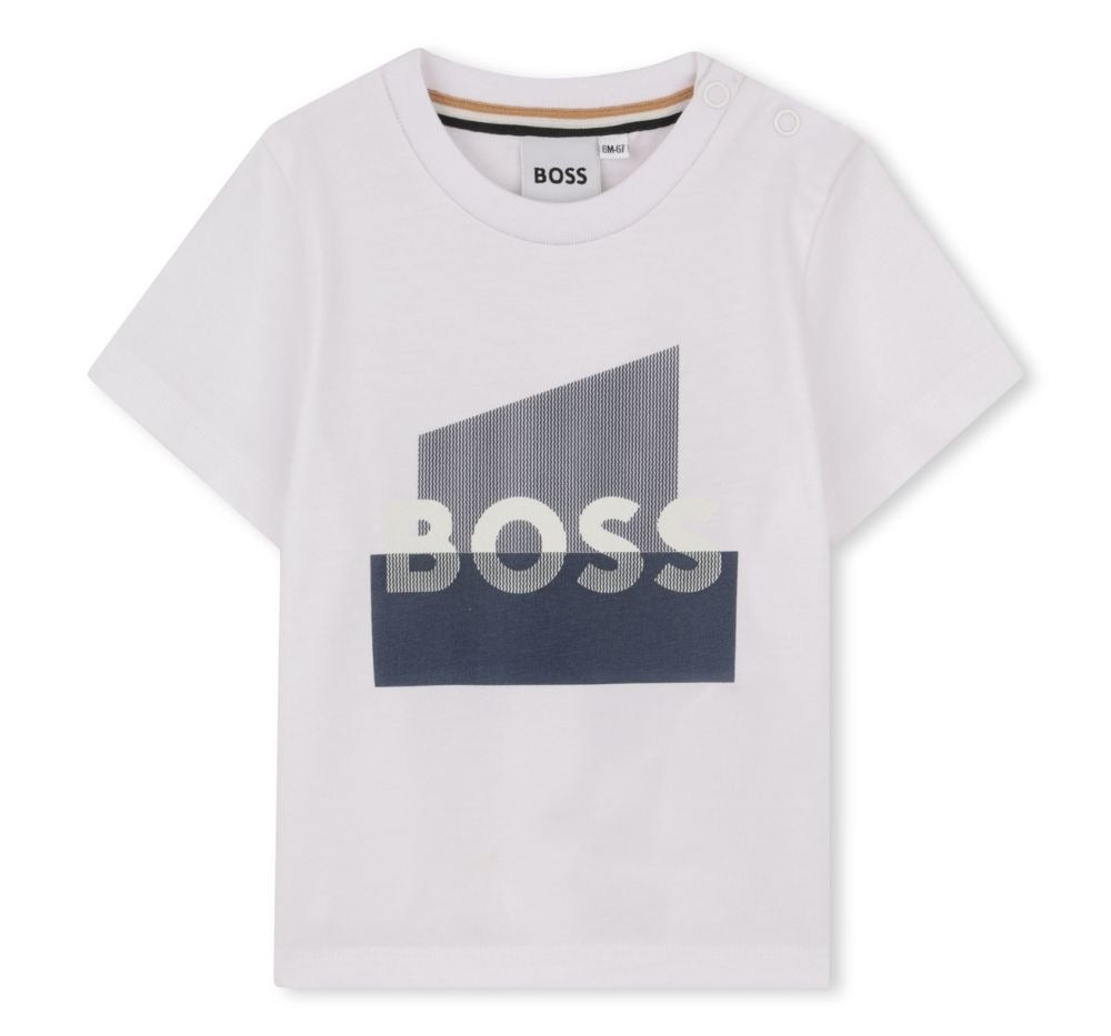 T-Shirt With/Boss Graphic Centered White