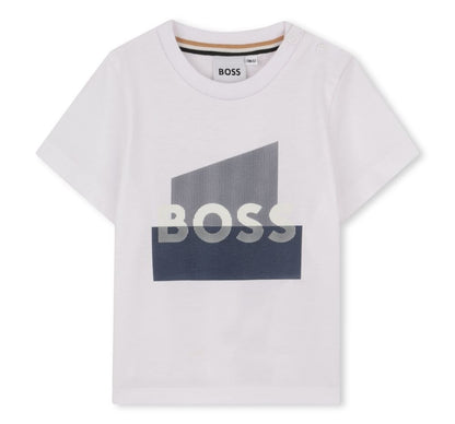 T-Shirt With/Boss Graphic Centered White