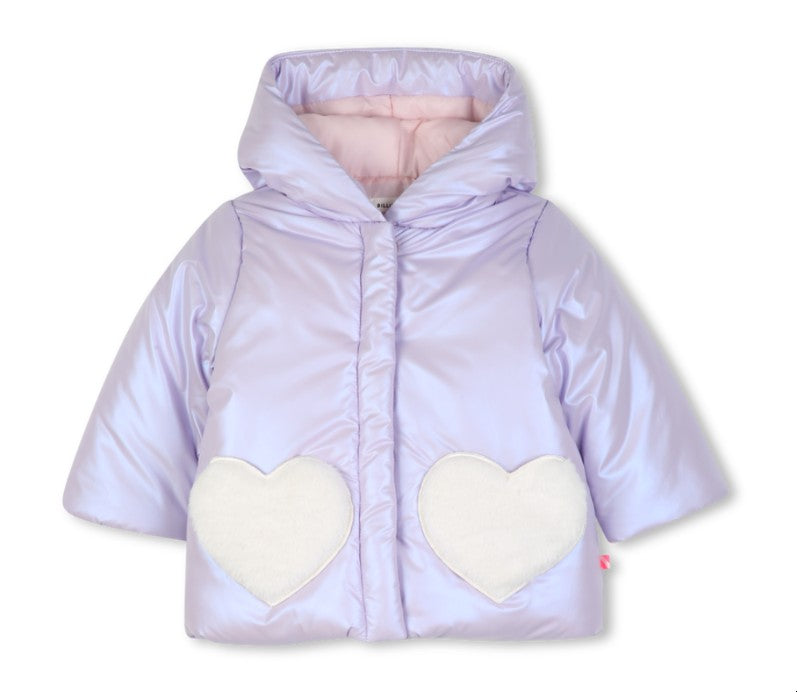 Heart Lila Pocket Puffer Jacket