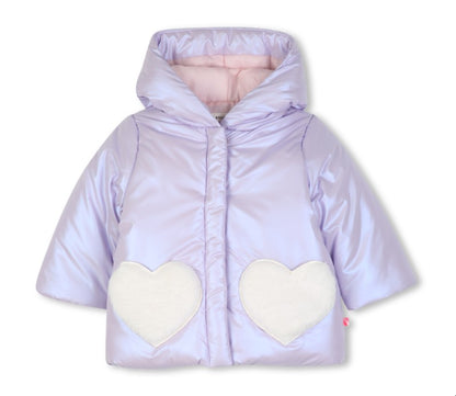 Heart Lila Pocket Puffer Jacket