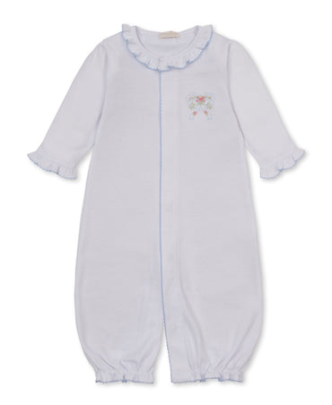 Conv Gown W/Hand Emb Premier Rose Bow Wht-Lt.Blue