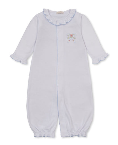 Conv Gown W/Hand Emb Premier Rose Bow Wht-Lt.Blue