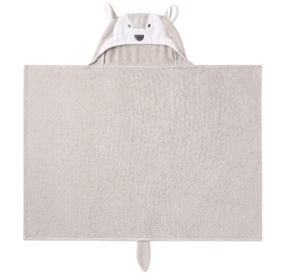 Gray Wolf Hooded Bathwrap