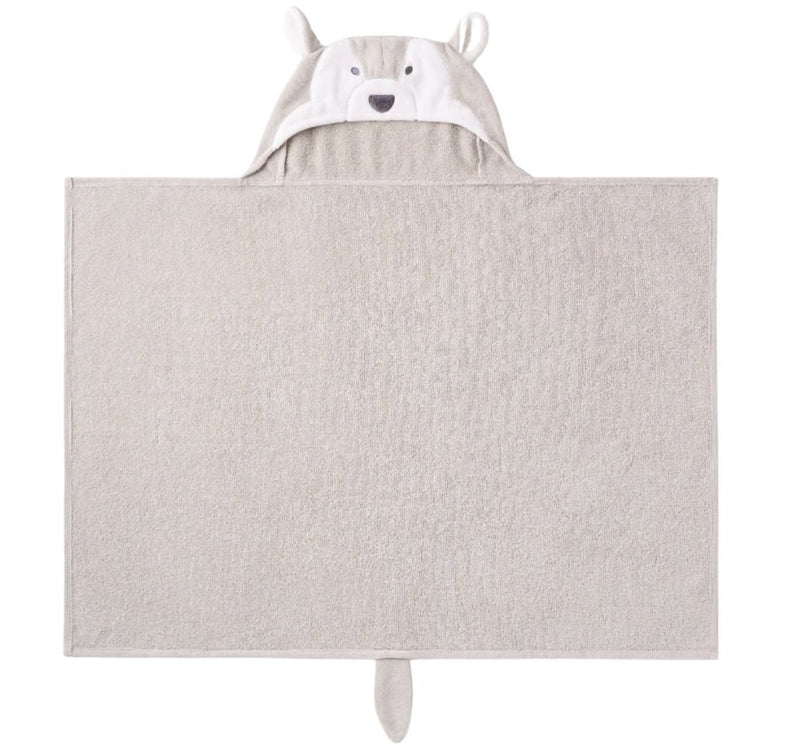 Gray Wolf Hooded Bathwrap