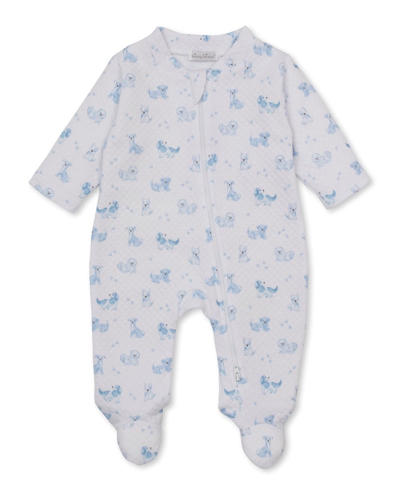 Jacquard PRT Footie W-Zip Puppy Paws