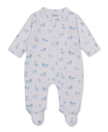 Jacquard PRT Footie W-Zip Puppy Paws