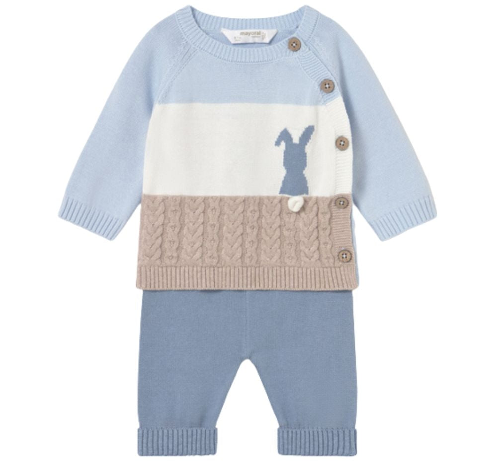 Conjunto Pantalon & Sueter Conejo Largo Tricot Nube
