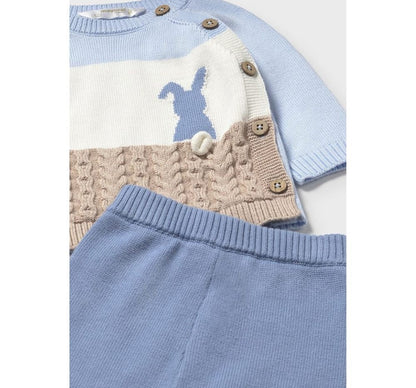 Conjunto Pantalon & Sueter Conejo Largo Tricot Nube