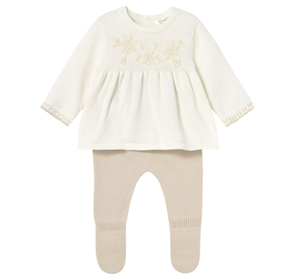 Conjunto Polaina Tricot Soja Flor