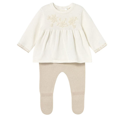 Conjunto Polaina Tricot Soja Flor