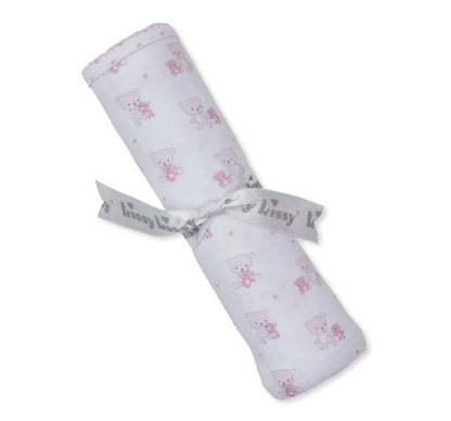Teddy Bear Love-Reversible Blanket Pink