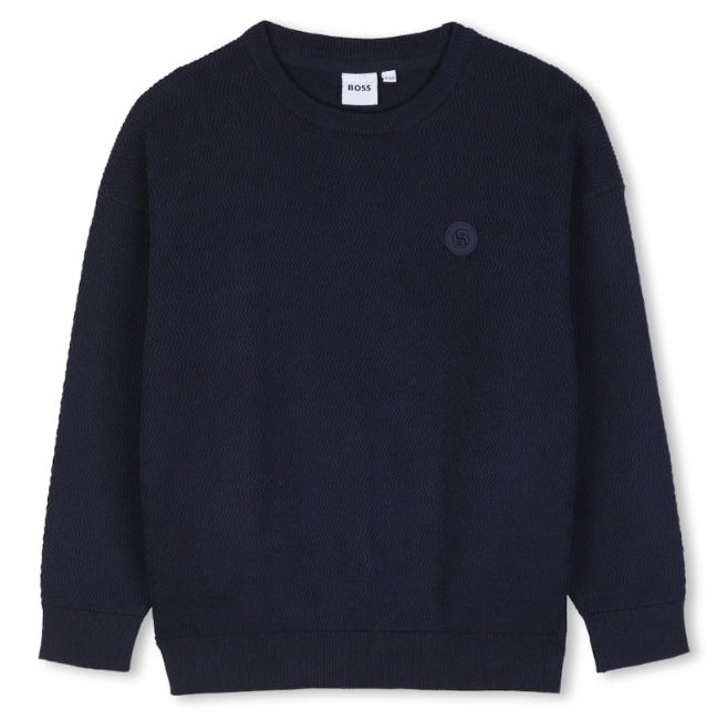 Sweater Navy Wavy Knit