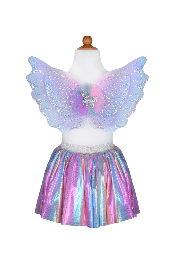 Magical Unicorn Skirt & Wings Pastel 4-6