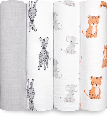 Safari Babes 4-pack Swaddles plus