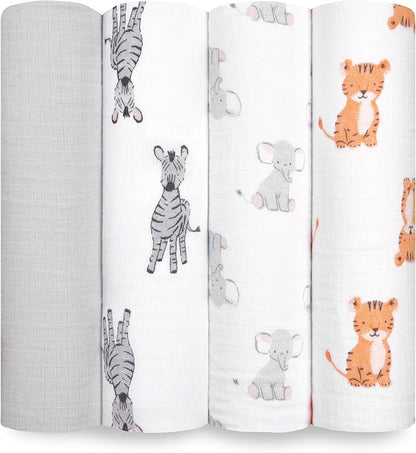 Safari Babes 4-pack Swaddles plus