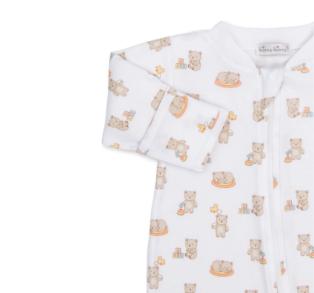 Footie W-Zip Beary Blessed Brown