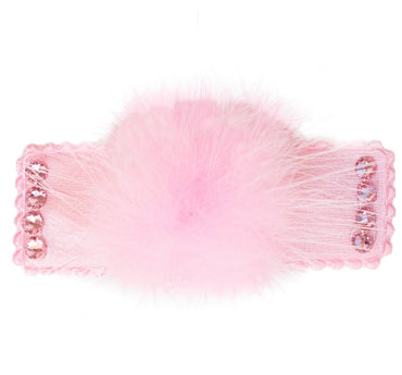 Crystallized Snap Clip With A Fur Puff
