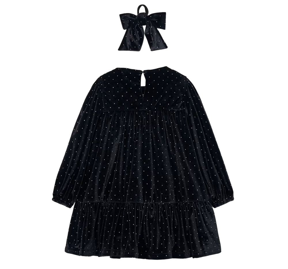 Vestido Terciopelo Coletero Negro