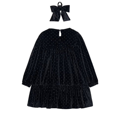 Vestido Terciopelo Coletero Negro