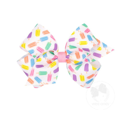 Med Sweet Treat Print Bow Popsicle