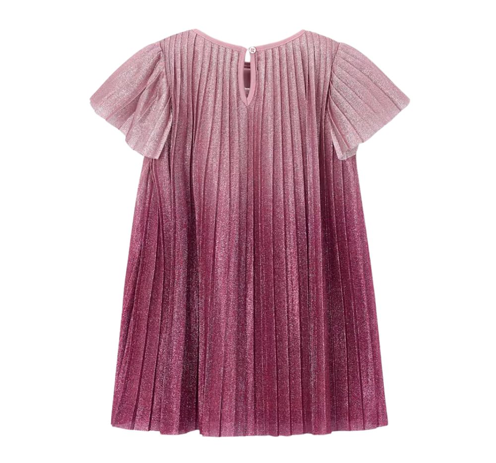 Vestido Plisado Degrade Framboise
