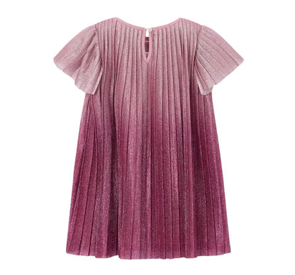 Vestido Plisado Degrade Framboise
