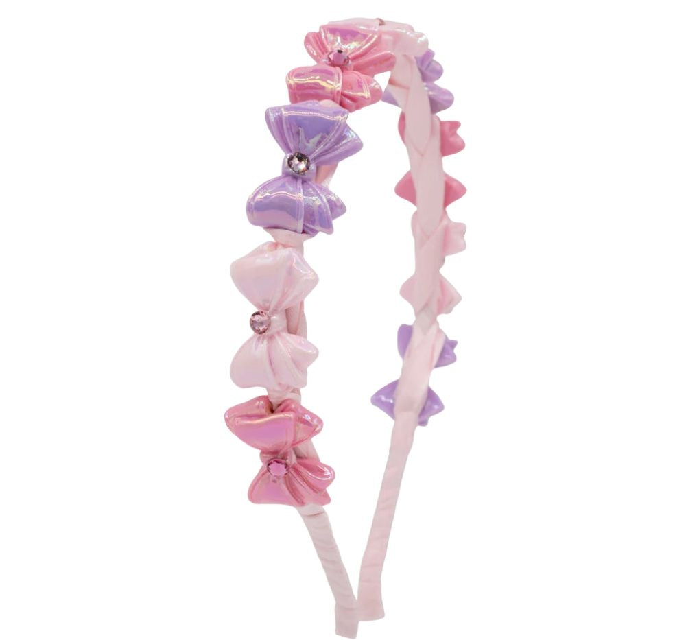 Bows On Thin Headband Pink-LT.PK,PK,LILAC