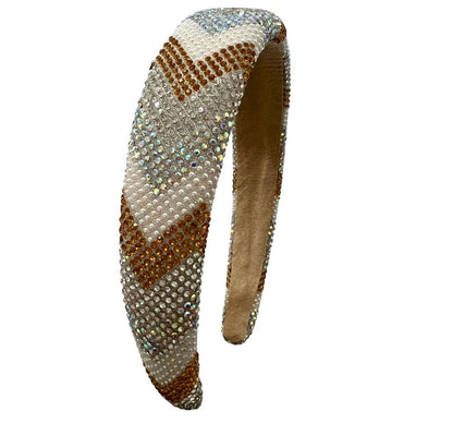 Fully Crystallized Aztec Headbands Gold