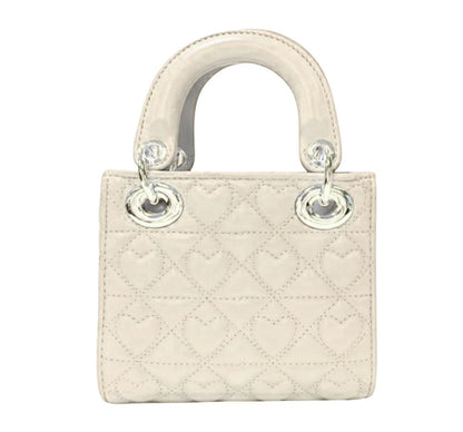 Heart Quilted Bag Ivory