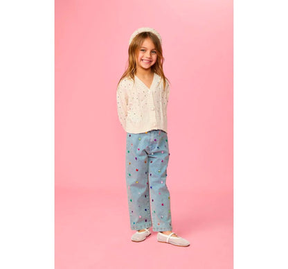LEAH CRYSTAL CARDIGAN SET PIPER GEMSTONE DENIM