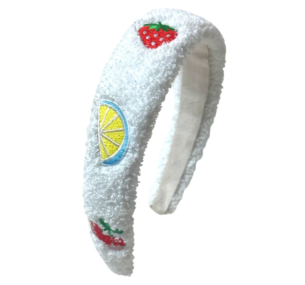Embroidered Terry Fruit Headband