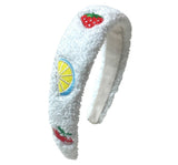 Embroidered Terry Fruit Headband