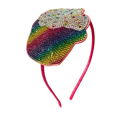 Crystal Emoji Headband Cupcake Rainbow