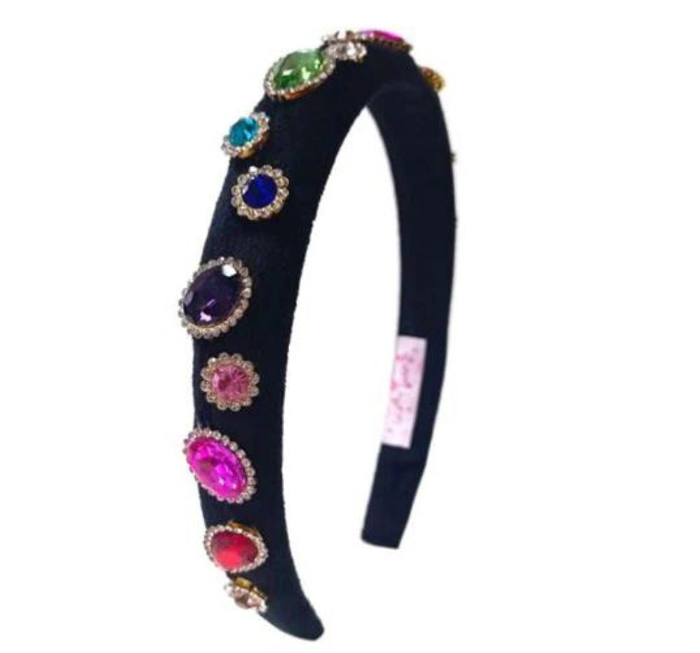 Diadema Jeweled Negra/Multi