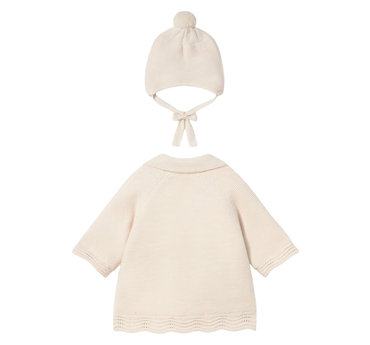 Abrigo Tricot Con Gorro Ceramica