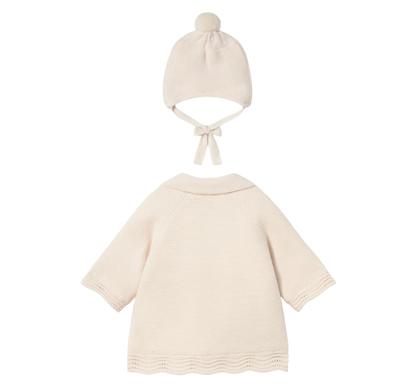 Abrigo Tricot Con Gorro Ceramica