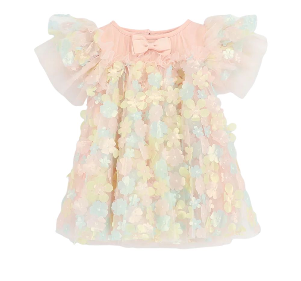 Marlowe 3D Multi Flower Tulle Baby Dress