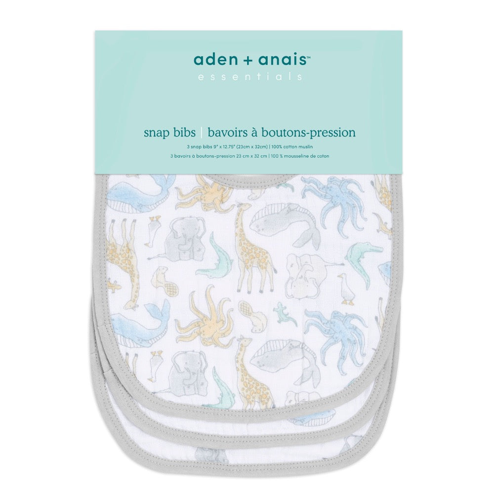 Essentials Snap Bib 3pack Natural History
