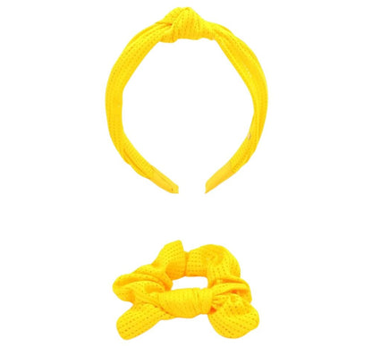 Headband & Scrunches Mesh Set Yellow