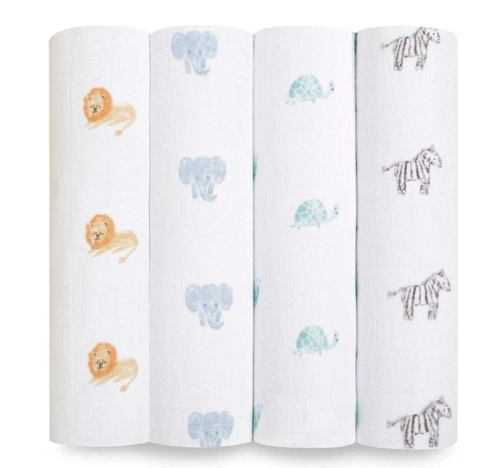 Organic Swaddles Animal Kingdom 4-Pack