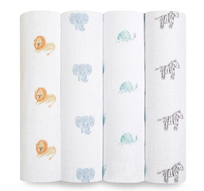 Organic Swaddles Animal Kingdom 4-Pack