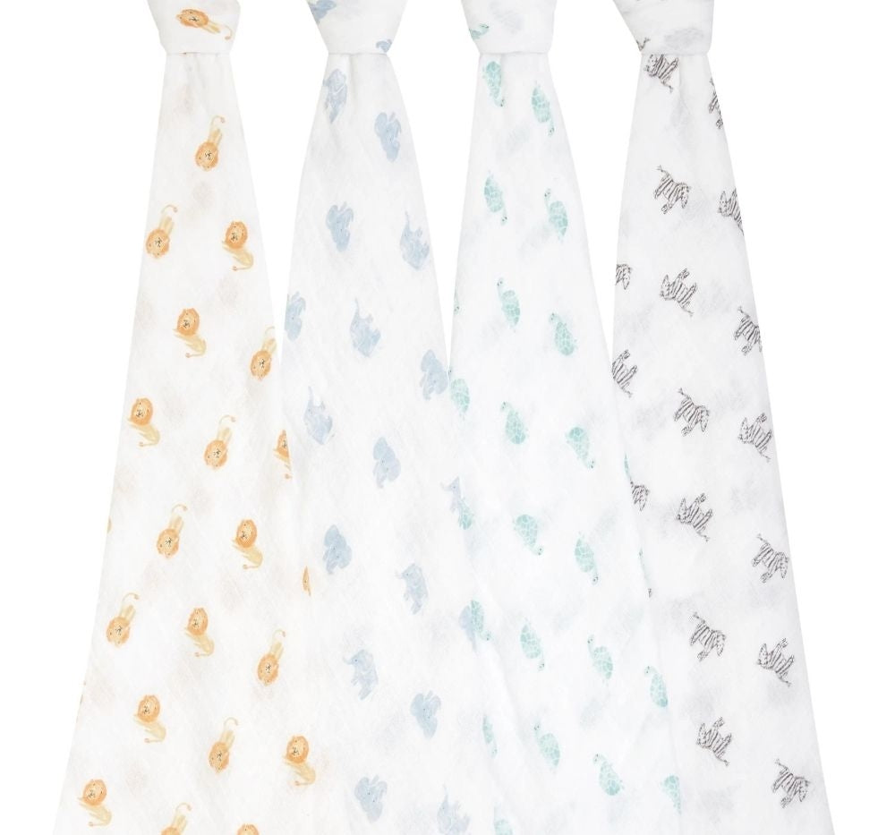 Organic Swaddles Animal Kingdom 4-Pack